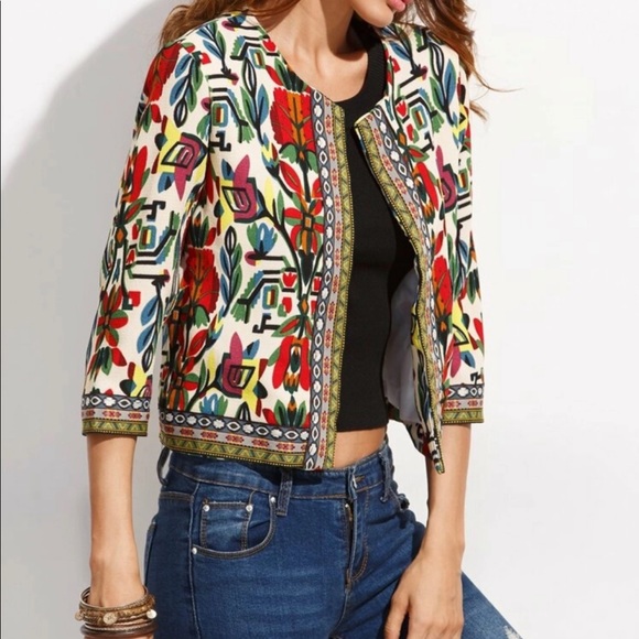Jackets & Blazers - NWOT Colorful Open Blazer Medium